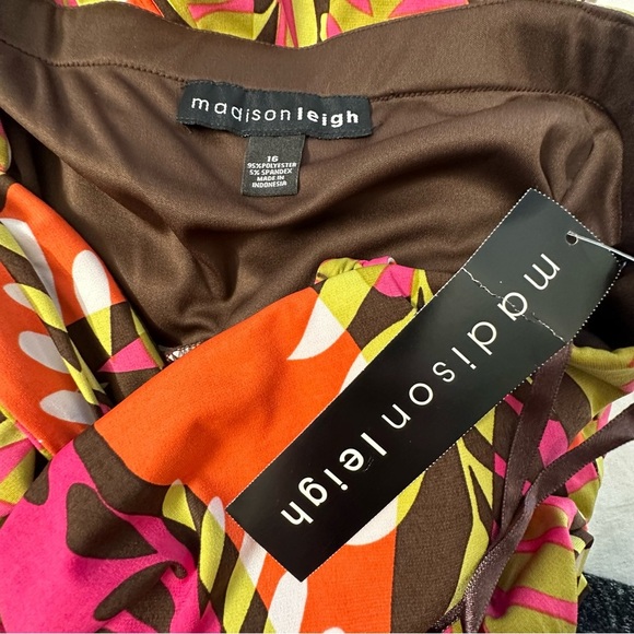 NWT Madison Leigh Tropical Maxi Dress Women’s Retro-Style Sleeveless ~ Sz 16 - Picture 2 of 7